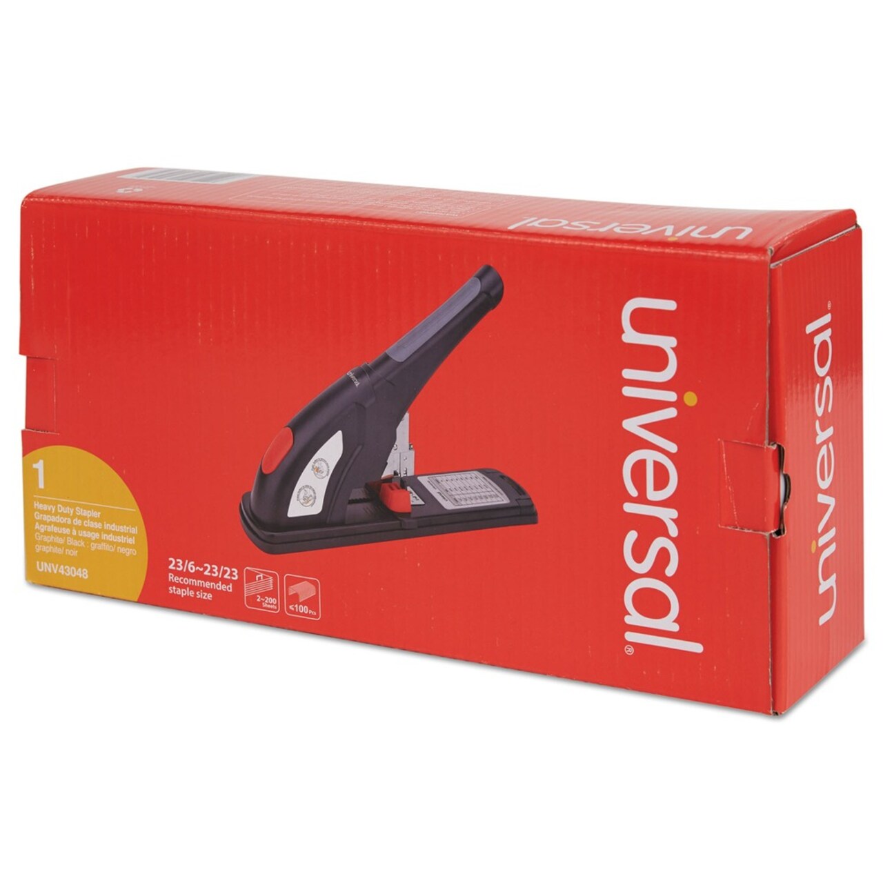 Universal Heavy-Duty 200 Sheet Capacity Stapler - Black/Graphite/Red